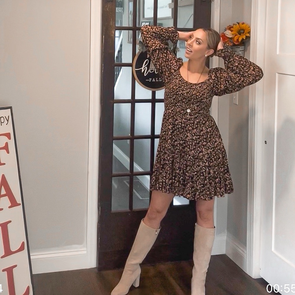 Long sleeve floral dress